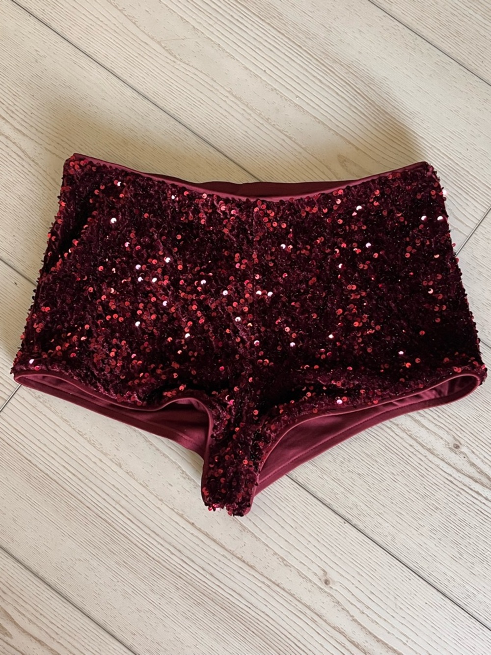 wild fable Sequin Velvet Boyshorts - Burgundy